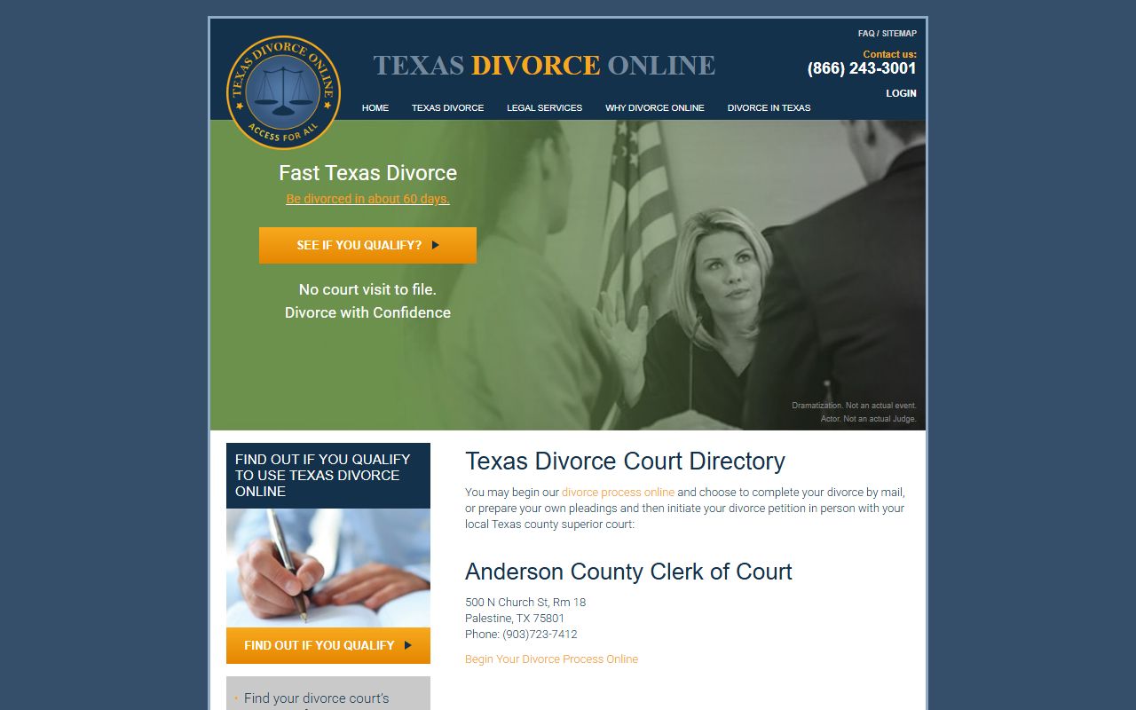 Anderson County divorce decree records - District Clerk portal