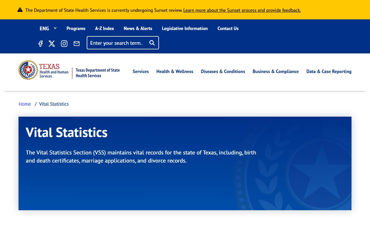 Texas divorce decree records - DSHS Vital Statistics